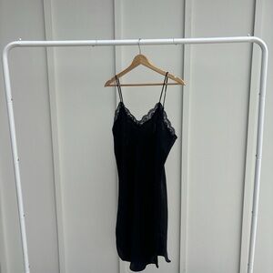 Inhibitions- Elegant Black Lace Slip Dress